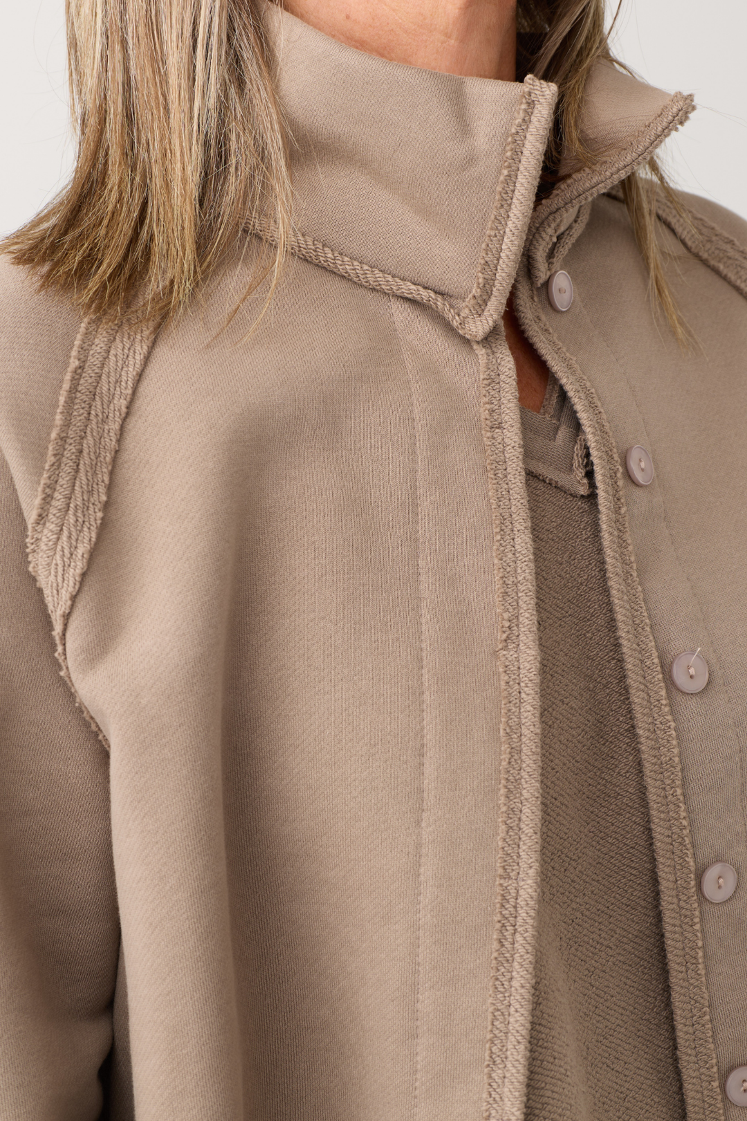 Kedziorek Taupe Dipped Hem Jacket 5554JL