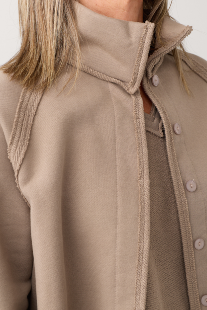 Kedziorek Taupe Dipped Hem Jacket 5554JL