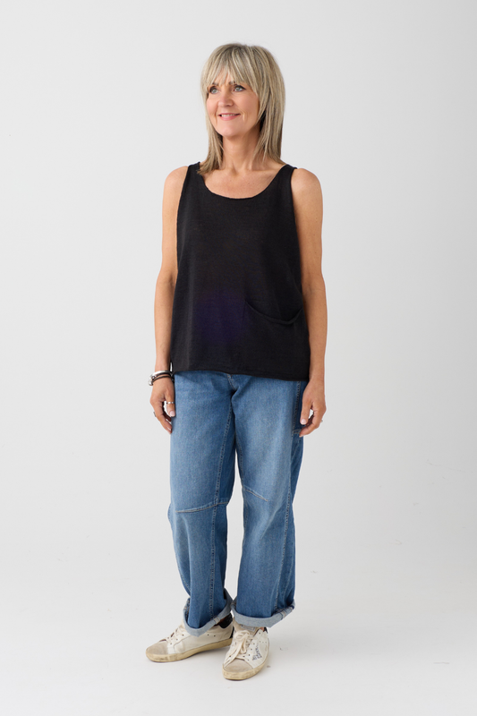 el2 Black Knit Vest Top 1076