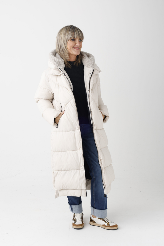 FF Ecru/Warm Grey Thermolite Padded Coat