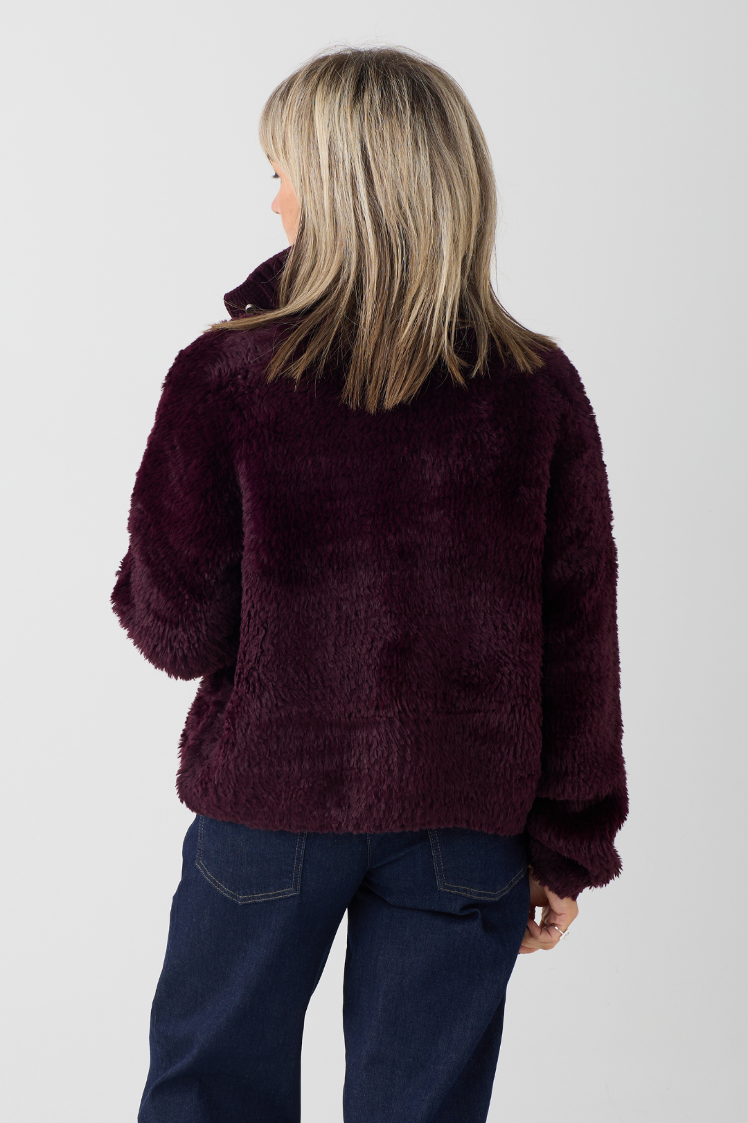 Oui Bramble Berry Knitted Fur Cardigan