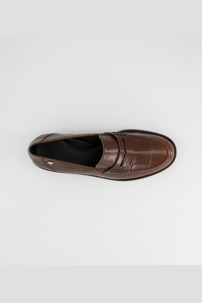 Paul Green Brown Big Croco Nougat Loafer