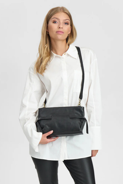 Depeche Black (Nero) Clutch Bag w/Tie Detail