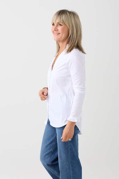 Mos Mosh Hassie White Pleat Shirt