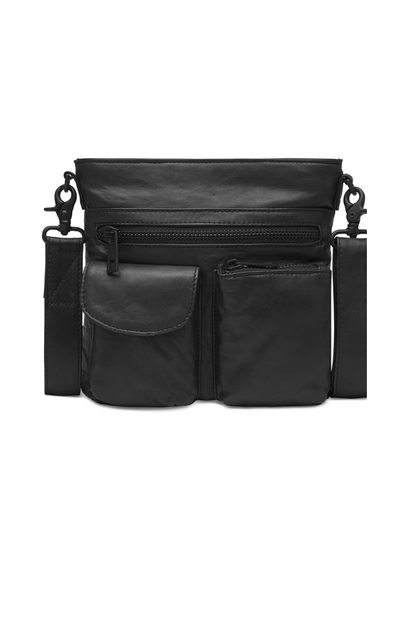 Depeche Black Cross Body Bag /Front Pockets