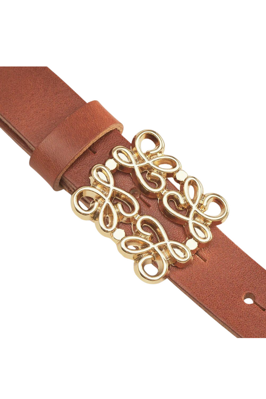 Depeche Narrow Cognac Leather Belt