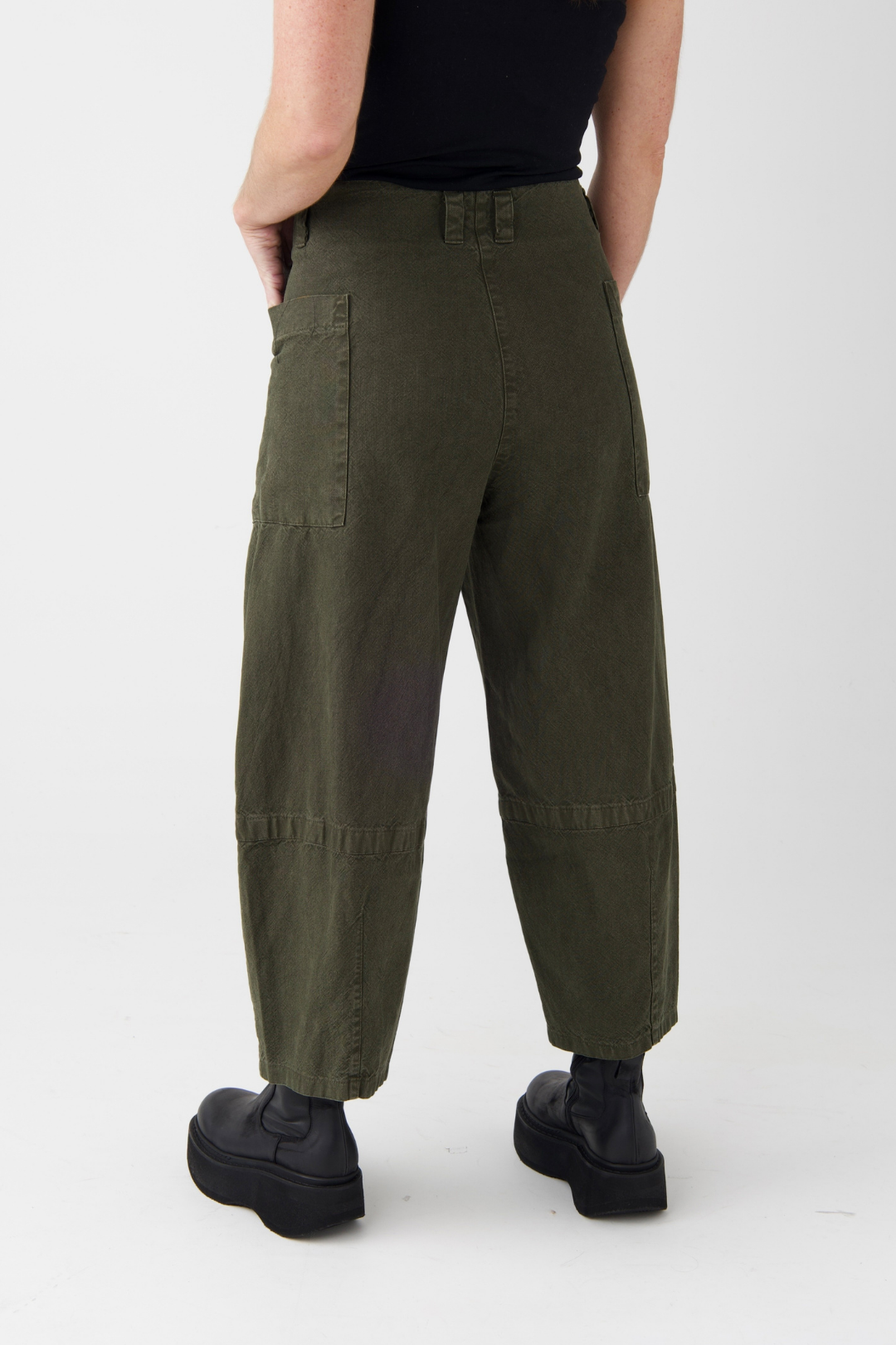 Lurdes Bergada Khaki Barrel Trousers