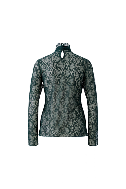 Oui Scarab Turtleneck Tie Detail Top