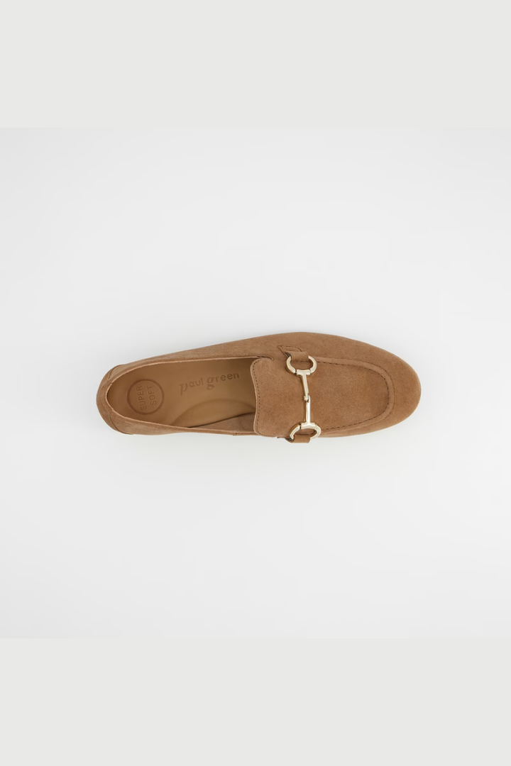 Paul Green Brown/Gold Samtziege Loafer Shoe