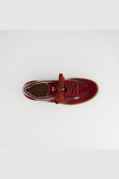 Paul Green Wine Suede/Sport Lack Trainers