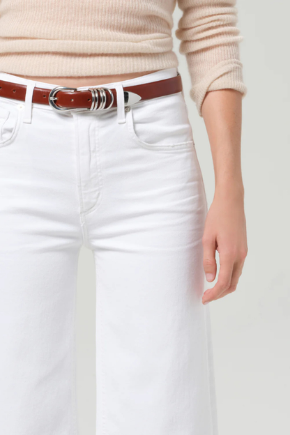 CoH Soft White Lyra Wide Crop Raw Hem Jean