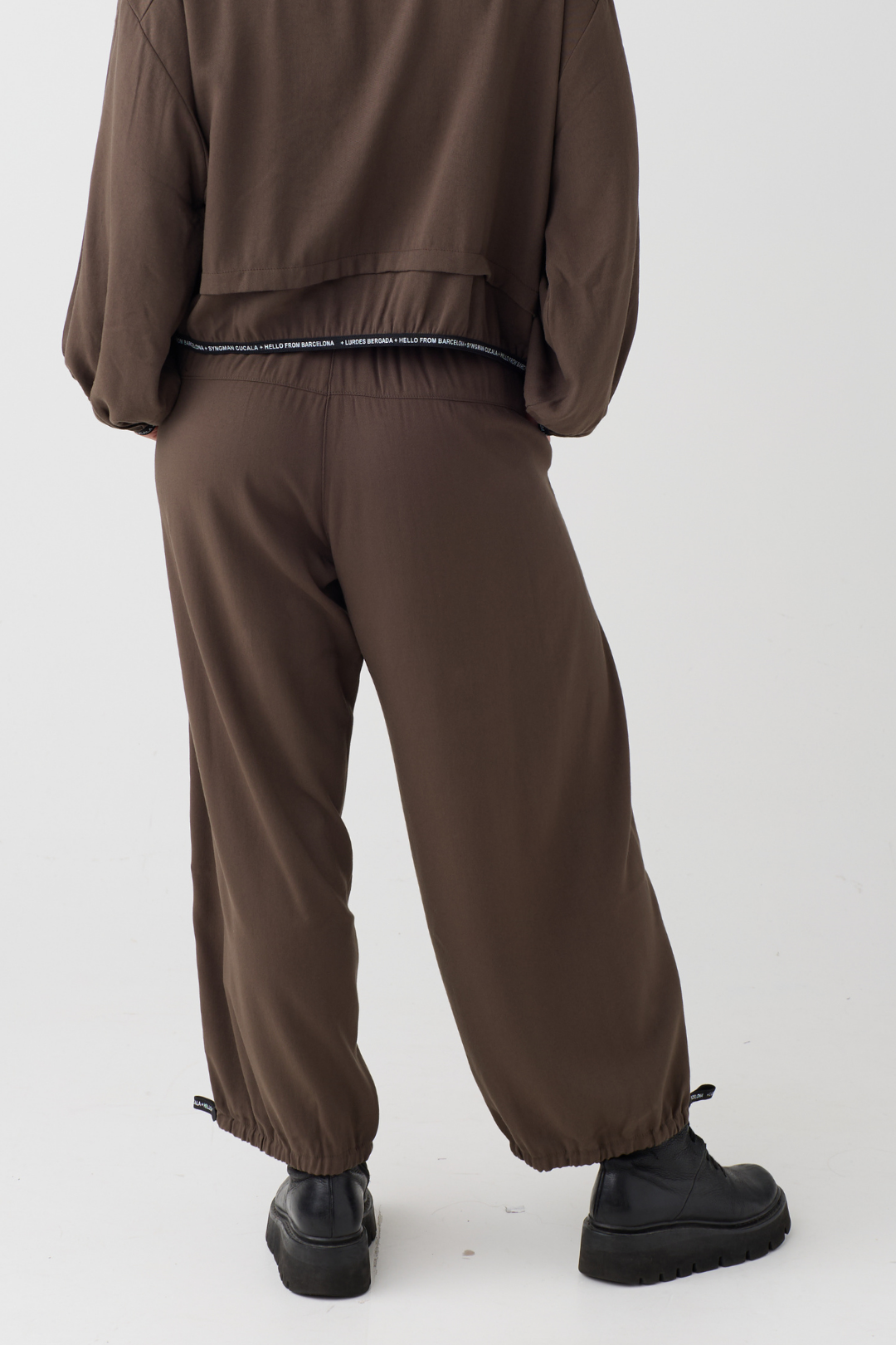 Lurdes Bergada Coffee Toggle Hem Trouser 330