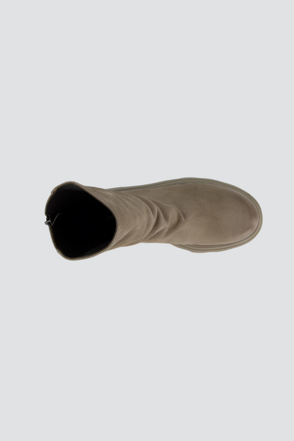 Paul Green Taupe Nubuk/Grained Zip Back Boot