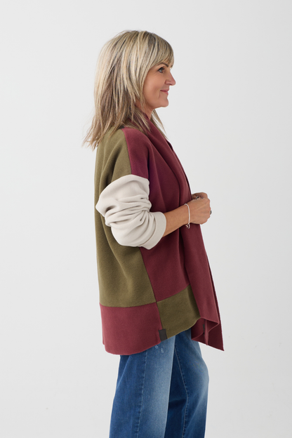 HS Bordeaux/Kit/Moss Jumper w/Scarf 1412