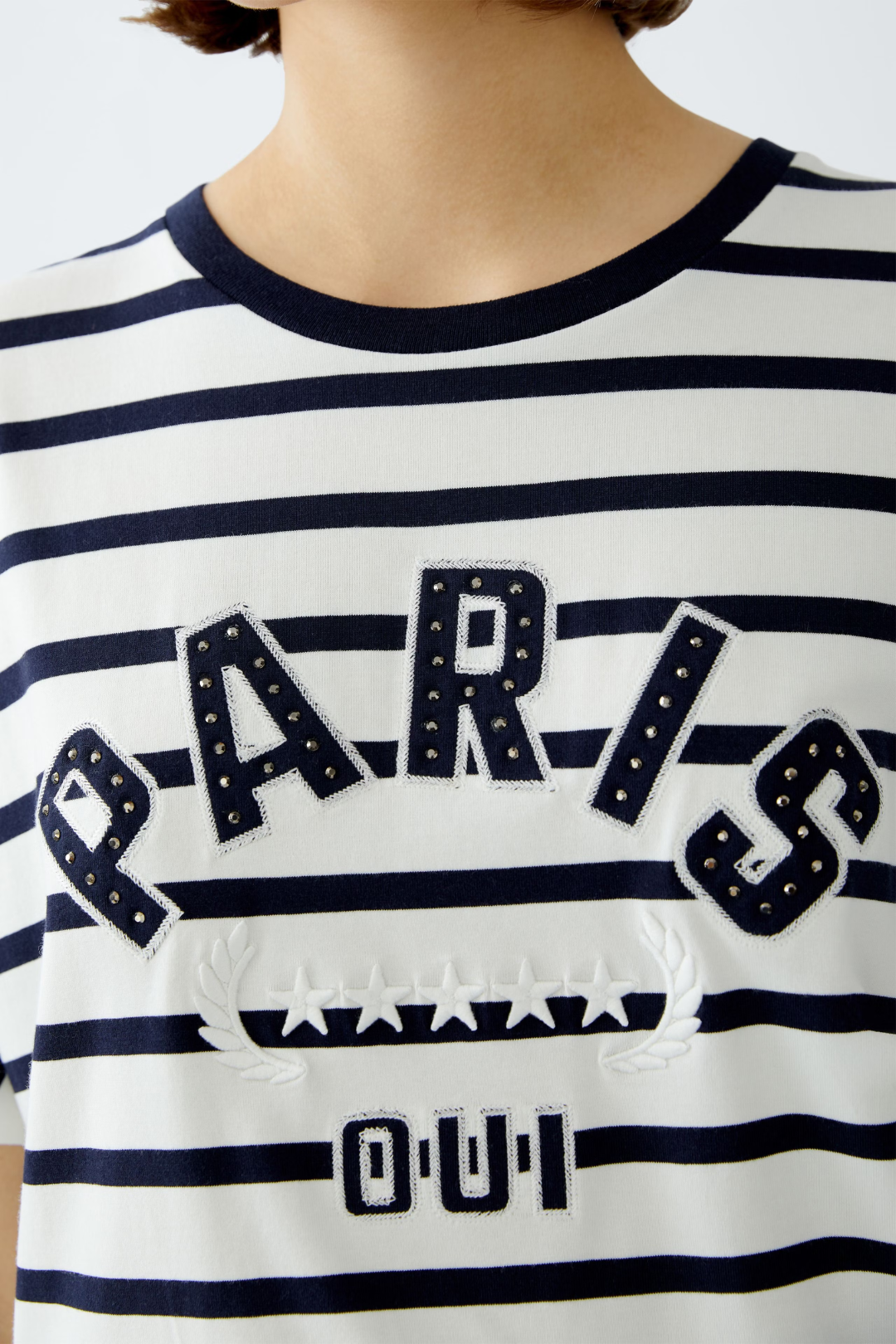 Oui White/Blue Paris T-Shirt