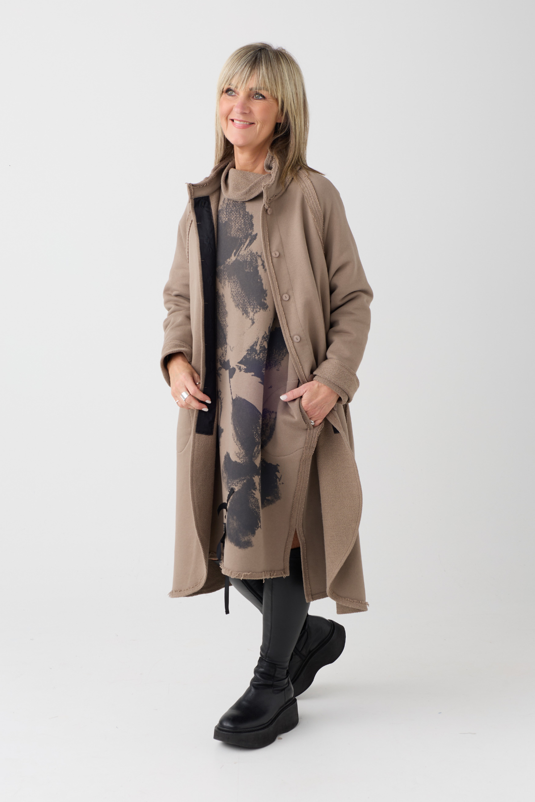 Kedziorek Taupe Printed Dress 5556
