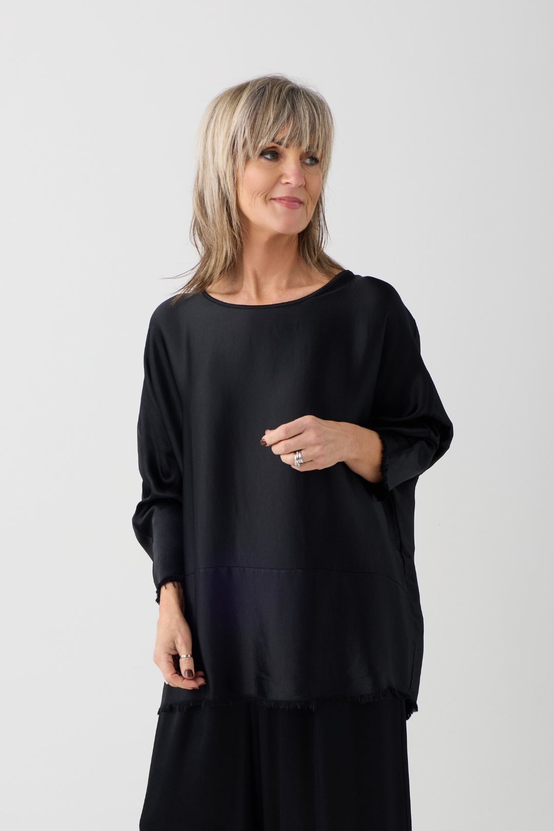 Sanctamuerte Black Batwing Top