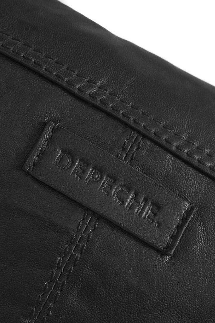 Depeche Black Crossbody Leather Bag / with Matte Black Studs