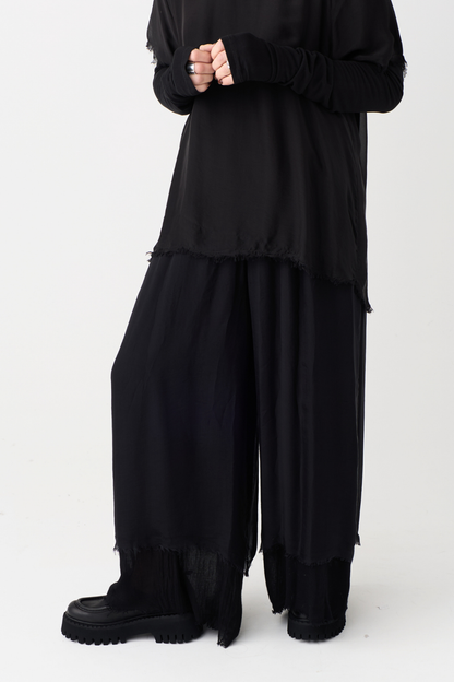Sanctamuerte Black Double Layer Trousers