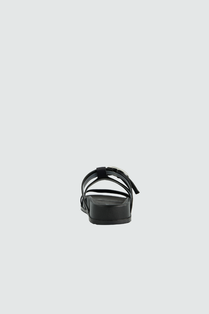 Paul Green Black/Silver Buckle Sandal