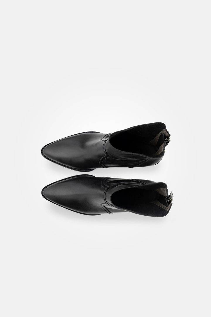 Paul Green Black Classic Calf Heeled Boot