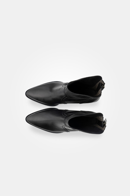 Paul Green Black Classic Calf Heeled Boot