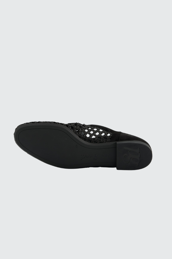 Paul Green Black Nubuk/Sisal Mule