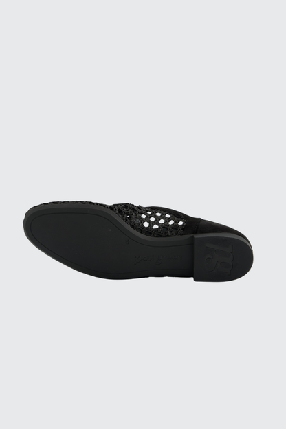 Paul Green Black Nubuk/Sisal Mule