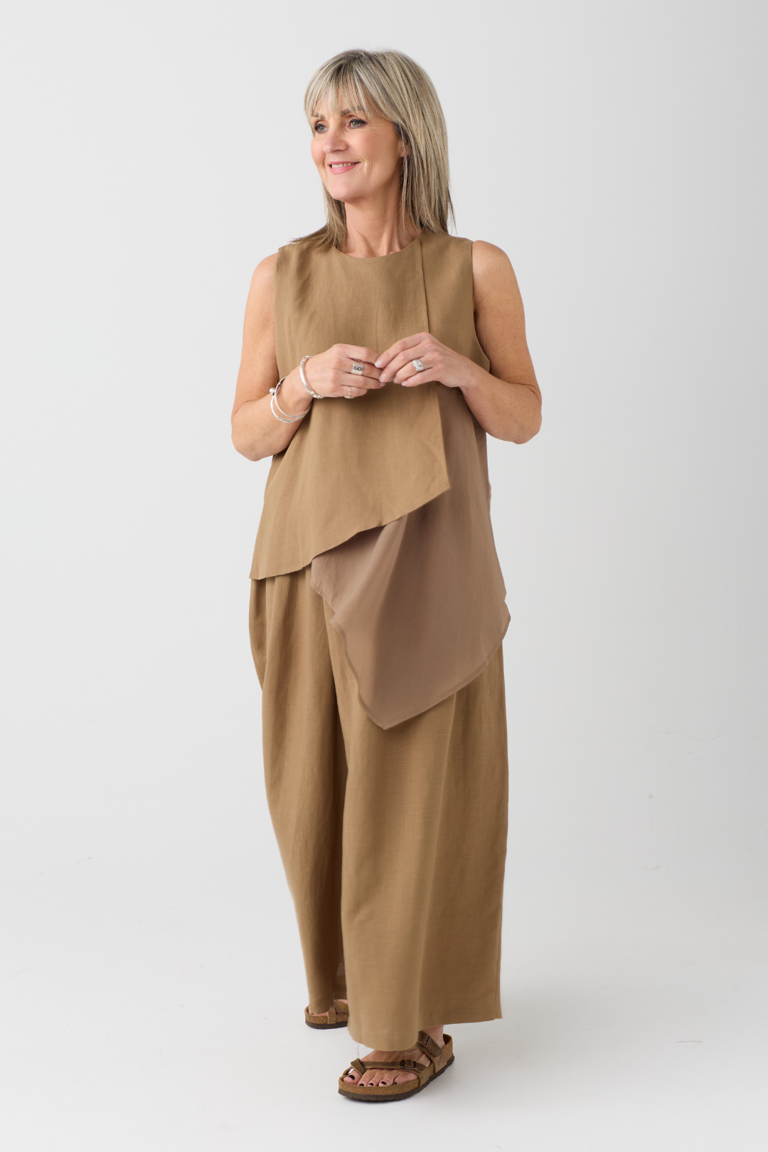 el2 Camel Wide-Leg Trouser 8005