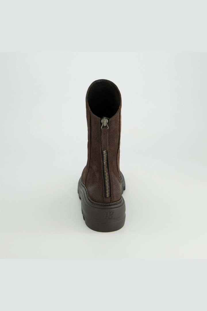 Paul Green Brown Grained Nubuk Ankle Boot
