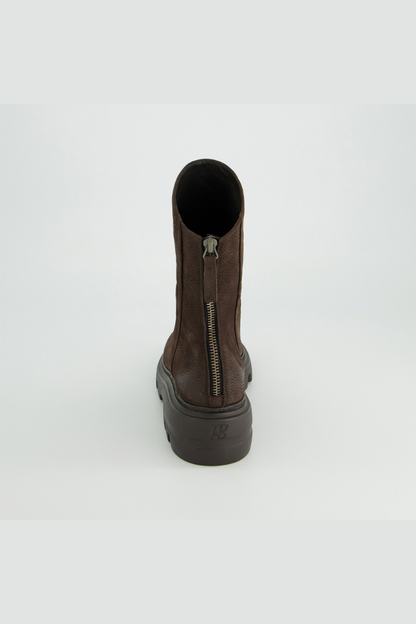Paul Green Brown Grained Nubuk Ankle Boot