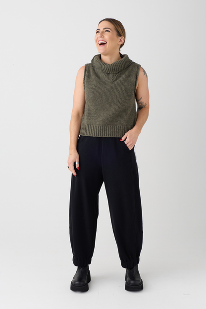 Lurdes Bergada Black Drawstring Waist Trouser