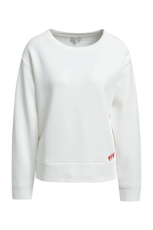 Milano Off White Heart Print Sweatshirt