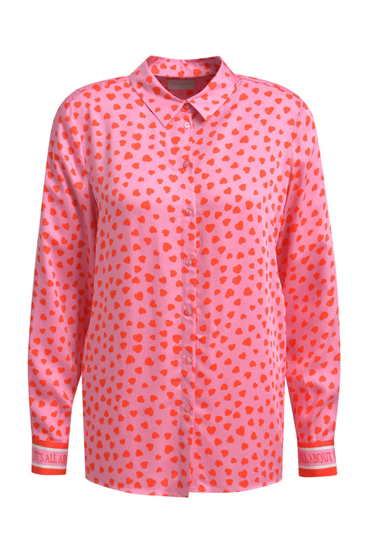Milano Pink/Red Heart Print Shirt