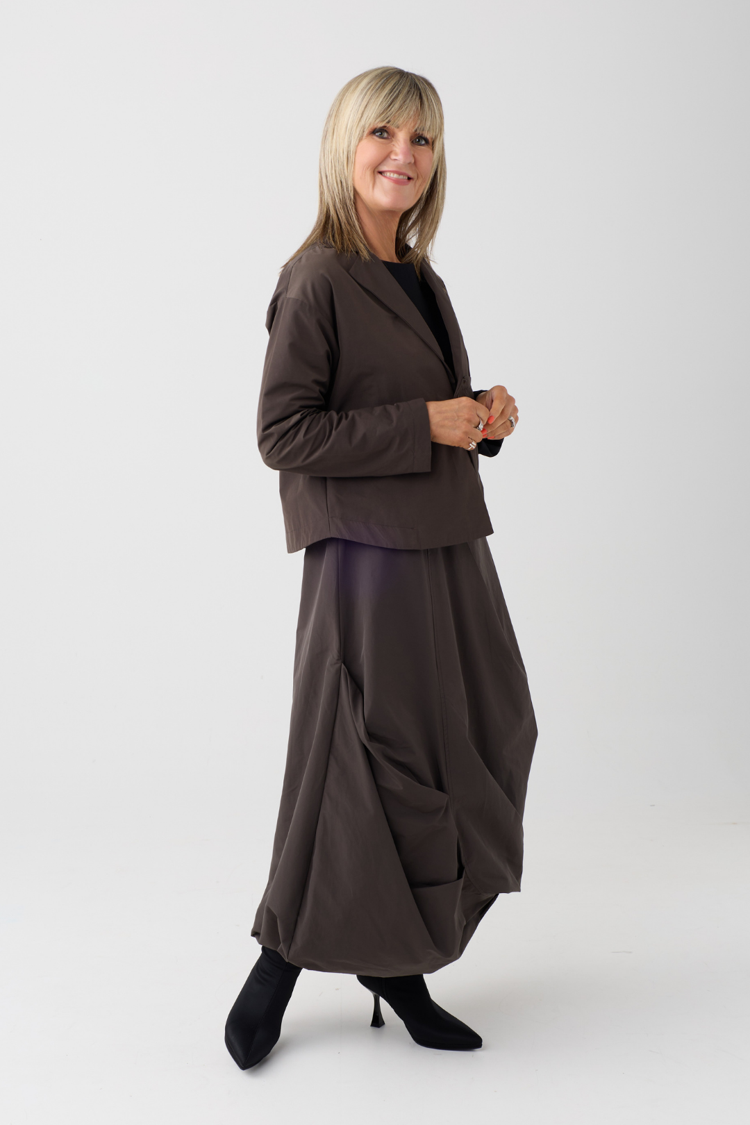 Ozai n Ku Black/Brown Pleat Dress 044