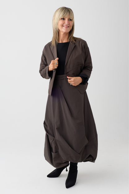 Ozai n Ku Black/Brown Pleat Dress 044