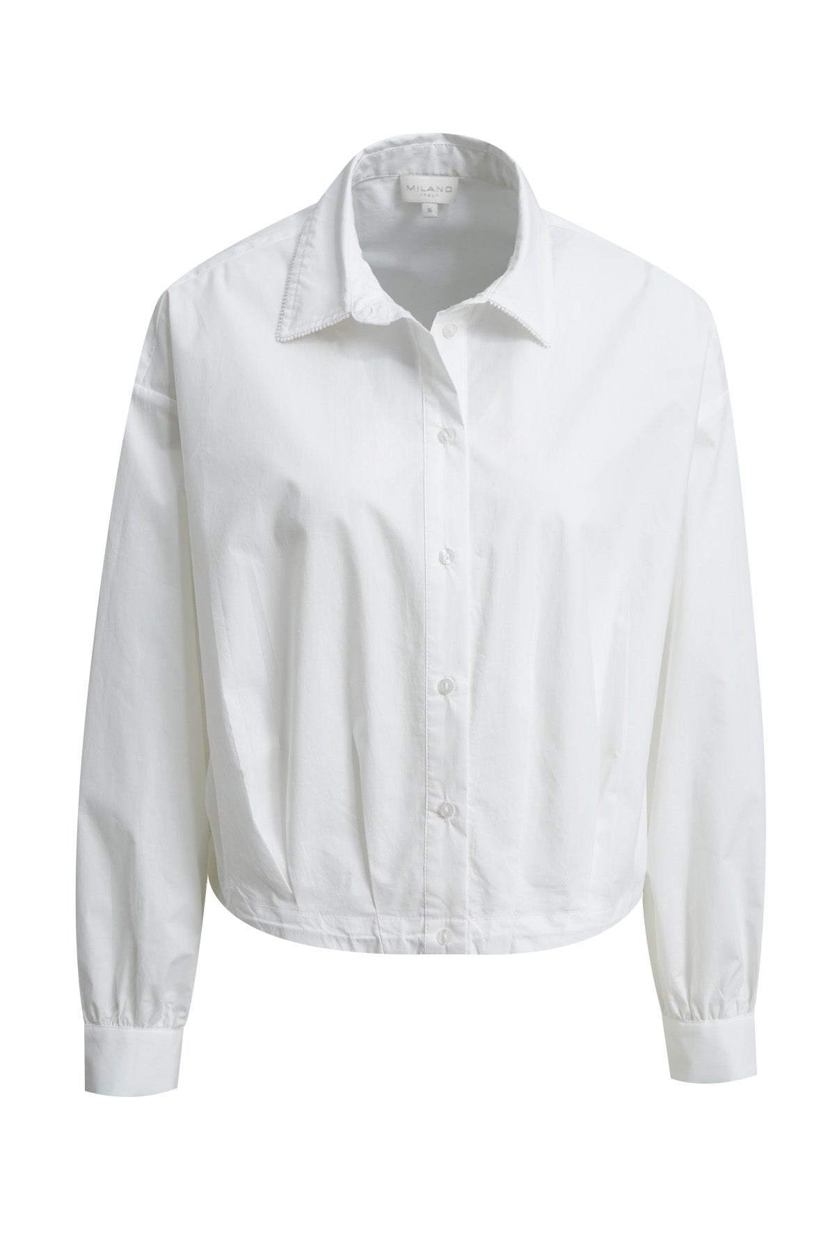 Milano White Bead Trimmed Collar Shirt