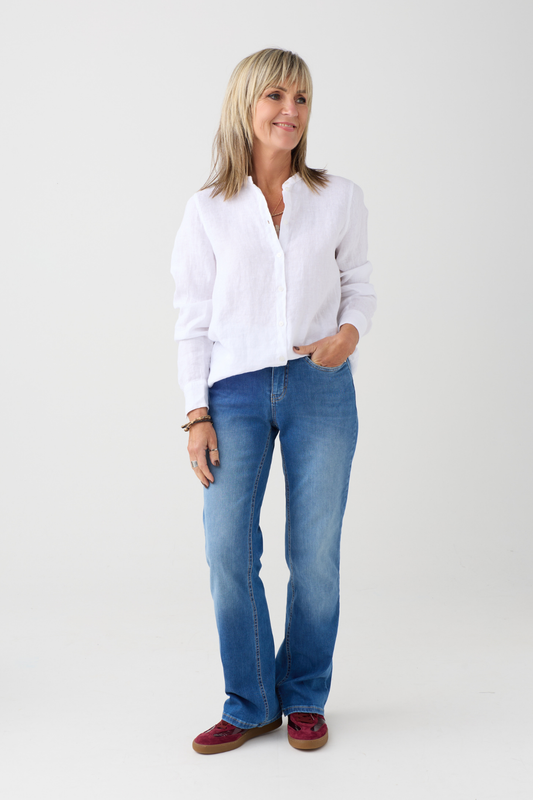 Mac Laura Mid Blue Wash Flared Leg Jeans
