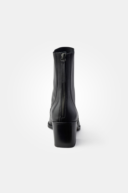 Paul Green Black Classic Calf Heeled Boot