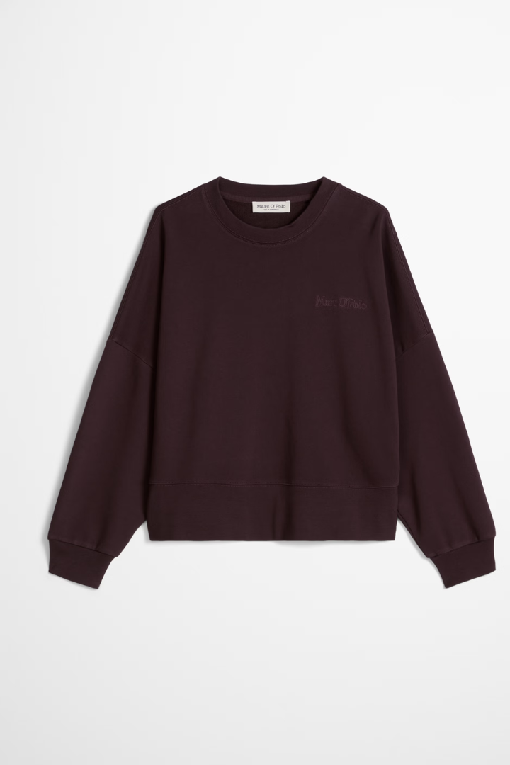 Marc O'Polo Black Cherry Cropped Sweatshirt