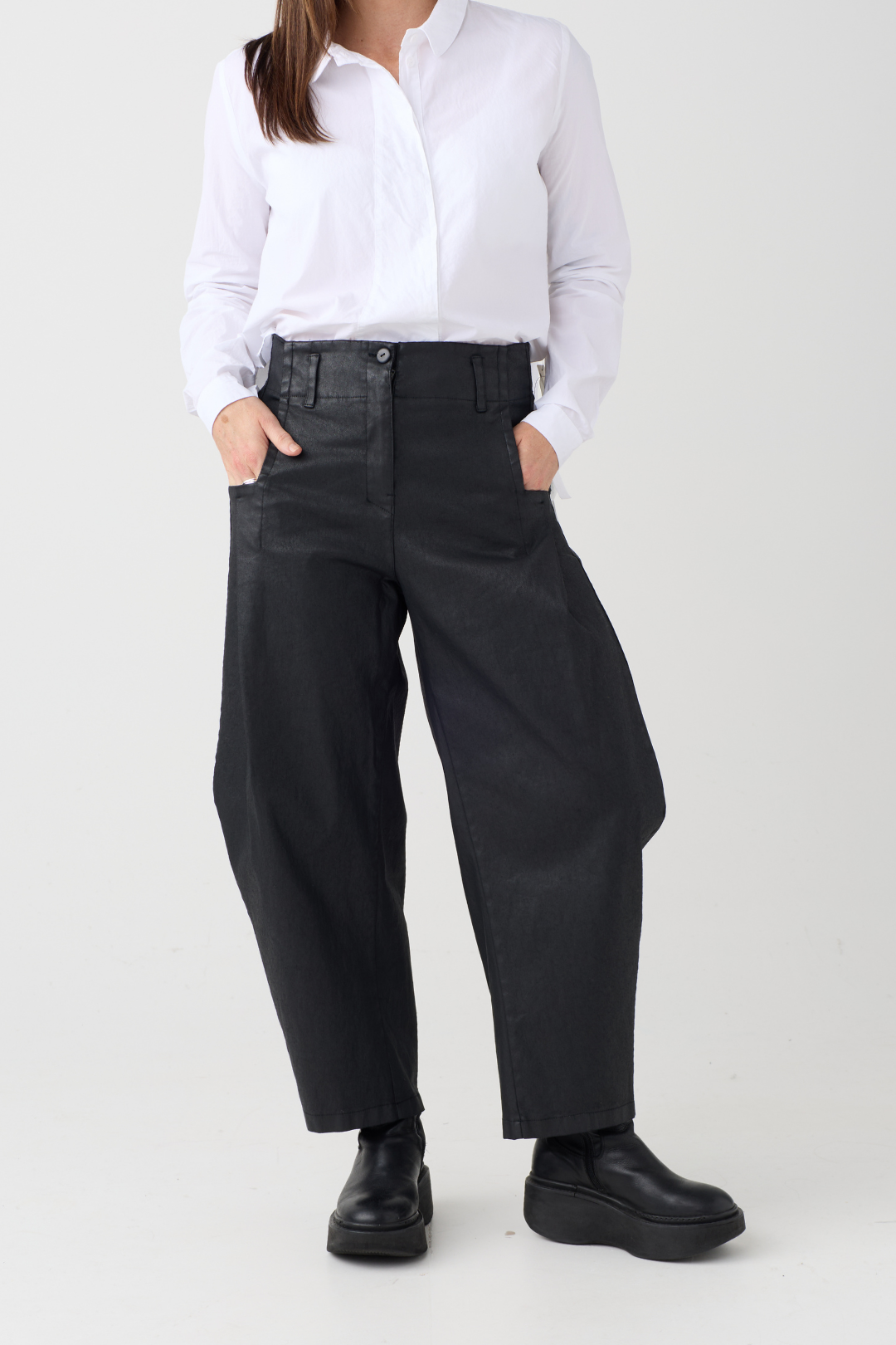 Lurdes Bergada Black Coated Trouser 300