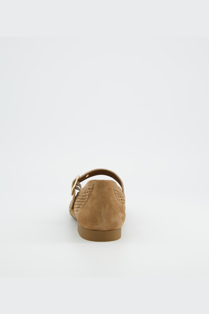 Paul Green Brown/Gold Samtziege Ballerina Shoe