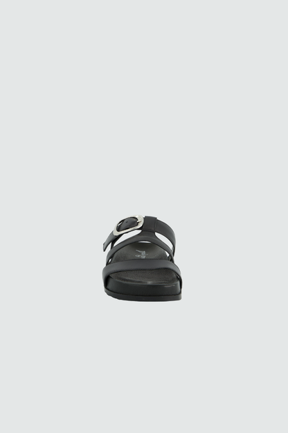 Paul Green Black/Silver Buckle Sandal