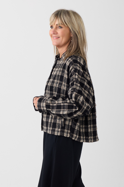 el2 Black/Cream Check Jacket 5057