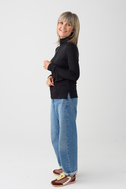 el2 Black Long Sleeve Top