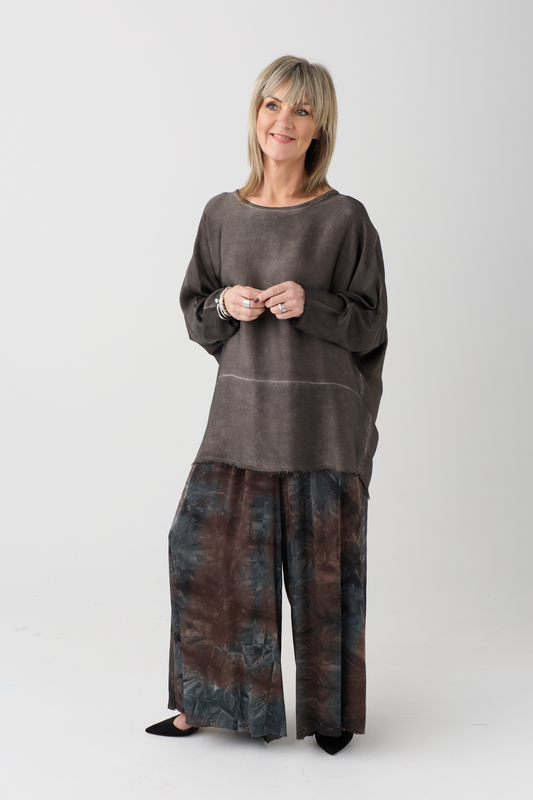 Sanctamuerte Bengal Brown Palazzo Trousers