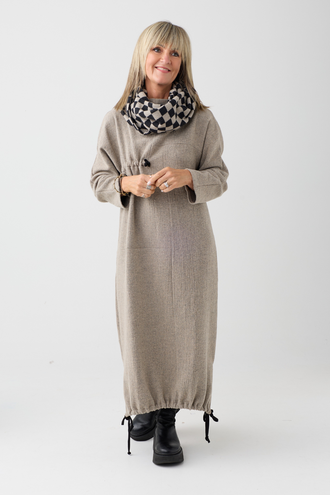 My Soul Sand Crincle Dress 5052