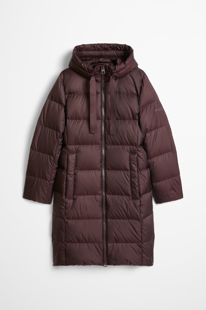 Marc O'Polo Black Cherry Hooded Longline Coat