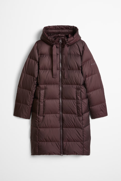 Marc O'Polo Black Cherry Hooded Longline Coat