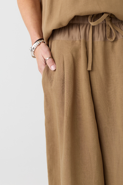 el2 Camel Wide-Leg Trouser 8005